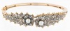 Stunning Ladies 18K Yellow and White Gold, Antique, Hinged Art Deco Bracelet with Rose Cut Diamonds