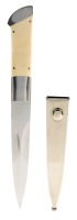 Charles Weiss Collector's Bowie Knife with Bone Scales and Stainless Steel Scabbard