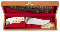 S. Mackrill & Son Beautiful Hunting Knife with Scales made from a Hippo Tooth and Malachite