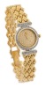 Ladies Beautiful 18K Yellow Gold and Diamond Wristwatch with Diamond Bezel, Studded Diamond Face and Studded Spring Bar