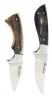 Complimenting Beauchamp Fixed Blade Knives both with Mammoth Tusk Scales and Deerskin Sheaths