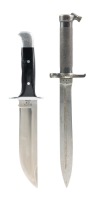 Knife and Bayonet: Large Knife by Buck Model 124 and Mauser Rifle Bayonet