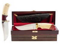 Complimenting Pair of Knives by S. Mackrill Custom Knives with Matching Scales and Sheaths