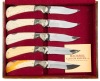 S. Mackrill & Son, Johannesburg Set of Five Collector's Knives with Engraved Heads & Paw Prints of Animals Found in the