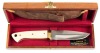 S. Mackrill Custom Knives: Hunting Knife with Bone Scales and Buffalo Hide Sheath