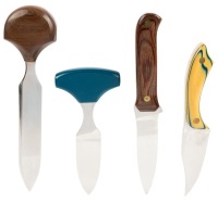 Four Different Blades by Chuck Stapel. Two Push Daggers, Two Fixed Blades.