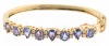 Ladies 14K Yellow Gold, Tanzanite and Diamond Hinged Bracelet