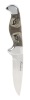 Ga&Atilde;&copy;ton Beauchamp Hunting Knife with Striking Reverse Scrimshaw of the Eyes of a Puma in Water Buffalo Horn and Hide