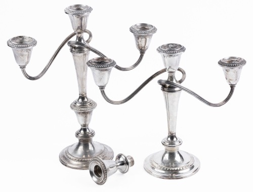 Pair of Gorham Sterling Silver Candelabras Weighted and Reinforced