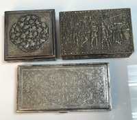 Three Outstanding Vintage Silver Boxes, in 84 as well as 83 Silver