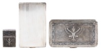 Two Sterling Silver Cigarette Cases one with Matching Lighter