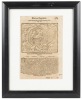 Original Woodcut Page from Sebastion M&Atilde;&frac14;nster's "Cosmographia"
