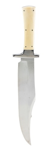 Rare Monumental Bowie Knife by the Legendary, Jimmy Lile, "Inscribed and Signed" on Blade. One of a Kind