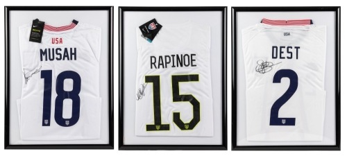 Three Signed Jersey from Men's and Women's National Soccer League
 Yunus Musah, Sergino Dest and Megan Rapinoe