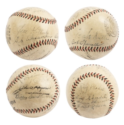 Rare, Signed, St. Louis Cardinals 1926 World Series Ball Including Babe Ruth. 100th Anniversary of Series. Letter of Aut