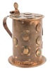 19th Century Large Copper Coined Beer Stein, Handmade, Riveted and Decorated with Authentic Bronze Coins