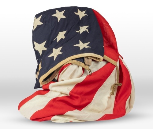 Exceptionally Rare 48 Star Flown US Flag Flown on the USS CV-6 Enterprise During the Shakedown Cruise in 1938.
