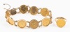 Outstanding Ladies Coin Bracelet and Ring. Nine (9) Two Peso Gold Coins with 14K Yellow Gold Links and Clasp + a 2 Peso