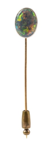 Antique 14K Yellow Gold Australian Opal Stick Pin