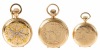 Three Ladies 14K Yellow Gold Pocket Watches all in Hunter Style Cases.