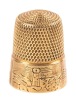 Antique 14K Yellow Gold Thimble with Engraved Foliate Designs at Base