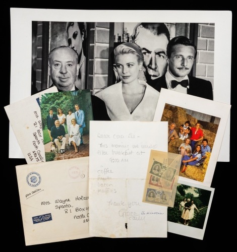 Personal Group of Letters and Signed Cards by Grace Kelly, Princess Grace of Monaco and Prince Rainier