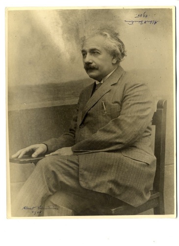 Albert Einstein: Rare, Double Signed and Double Dated, 1935, Premium 8 x 10" Photo