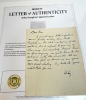 Arky Vaughan, Letter Handwritten and Signed "Arky" to a Close Friend. Rare