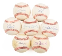 Excellent Collection of Seven Signed Baseballs Including Mickey Mantle, Ken Griffey Jr. and One Double Signed by Joe DiM