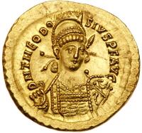 Theodosius II. Gold Solidus (4.49 g), AD 402-450