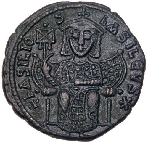Basil I, the Macedonian. &Atilde;&dagger; Follis 26mm (7.62 g), 867-886