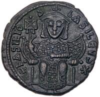 Basil I, the Macedonian. &Atilde;&dagger; Follis 26mm (7.62 g), 867-886