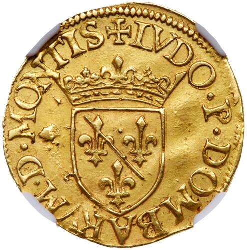 France: Dombes. Duchy. Louis II de Bourbon-Montpensier (1560-1582). Gold Ecu d' or or &Acirc;&frac12; Pistole, 1579