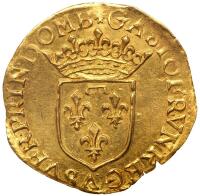 France: Dombes. Gaston d' Orl&Atilde;&copy;ans (1627-1650). Gold Ecu d'or or &Acirc;&frac12; Pistole, 1640