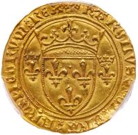 France. Charles VII (1422-1461). Gold Ecu d' or neuf a la couronne, undated