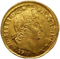 France. Louis XIV (1643-1715). Gold Louis d'or aux insignes, 1704-G