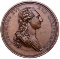 France. Louis XVI (1774-1792). Paris School of Medicine and Surgery Bronze Medal, 1774