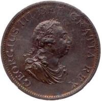 Great Britain. George III (1760-1820). Bronze &Acirc;&frac12; Penny, 1799