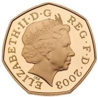 Great Britain. Elizabeth II (1952-2022). Gold 50 Pence, 2003