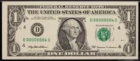 $1 1999 FRN s/n D00000004C