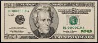 $20 1999 FRN Serial Number BL00000010A