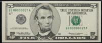 $5 FRN with low serial #00000017