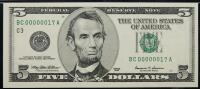 A quintet of low serial numbered notes