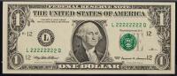 Gem Unc $1 1999 L22222222Q