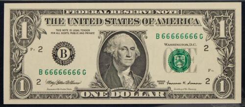PMG 65 EPQ $1 B66666666G