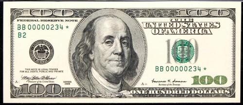 $100 1999 BB00000234*