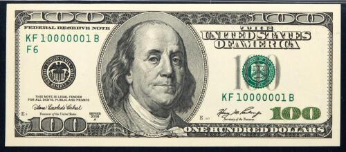 $100 2006A FRN KF10000001B Gem Unc