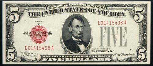 WITHDRAWN - Six high grade $5 1928 era Legal Tenders