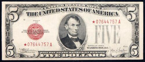 WITHDRAWN - Seven tough to locate $5 LT Star Notes