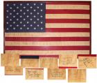 (Presidents) Flag Signed by Nine Presidents -- John F. Kennedy Through George W. Bush.